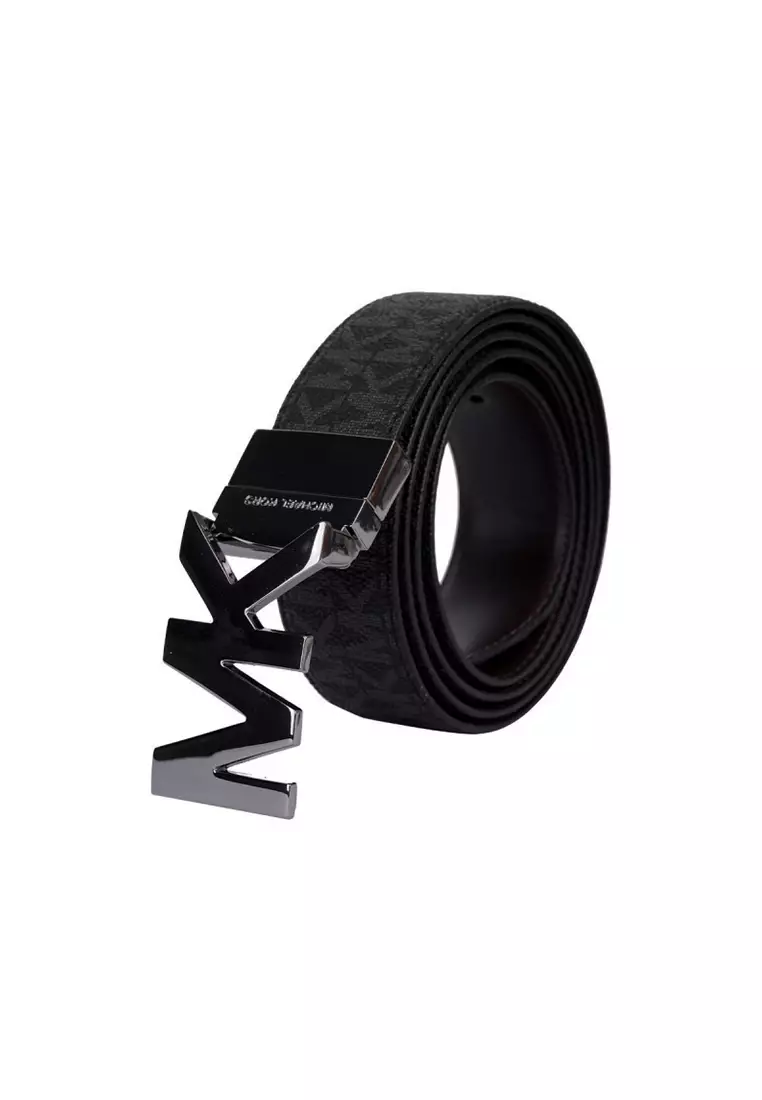 Buy Michael Kors Men's Black Large Letter Buckle Belt 36S1LBLY1B