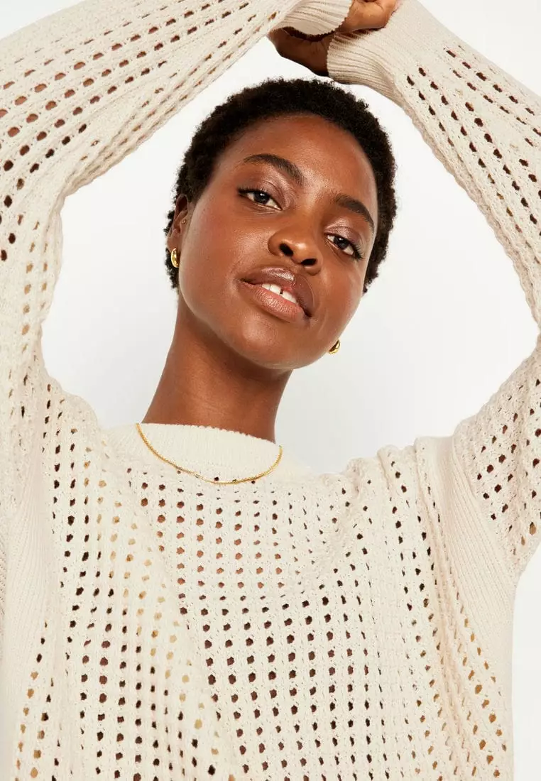 Open-Stitch Sweater For Women