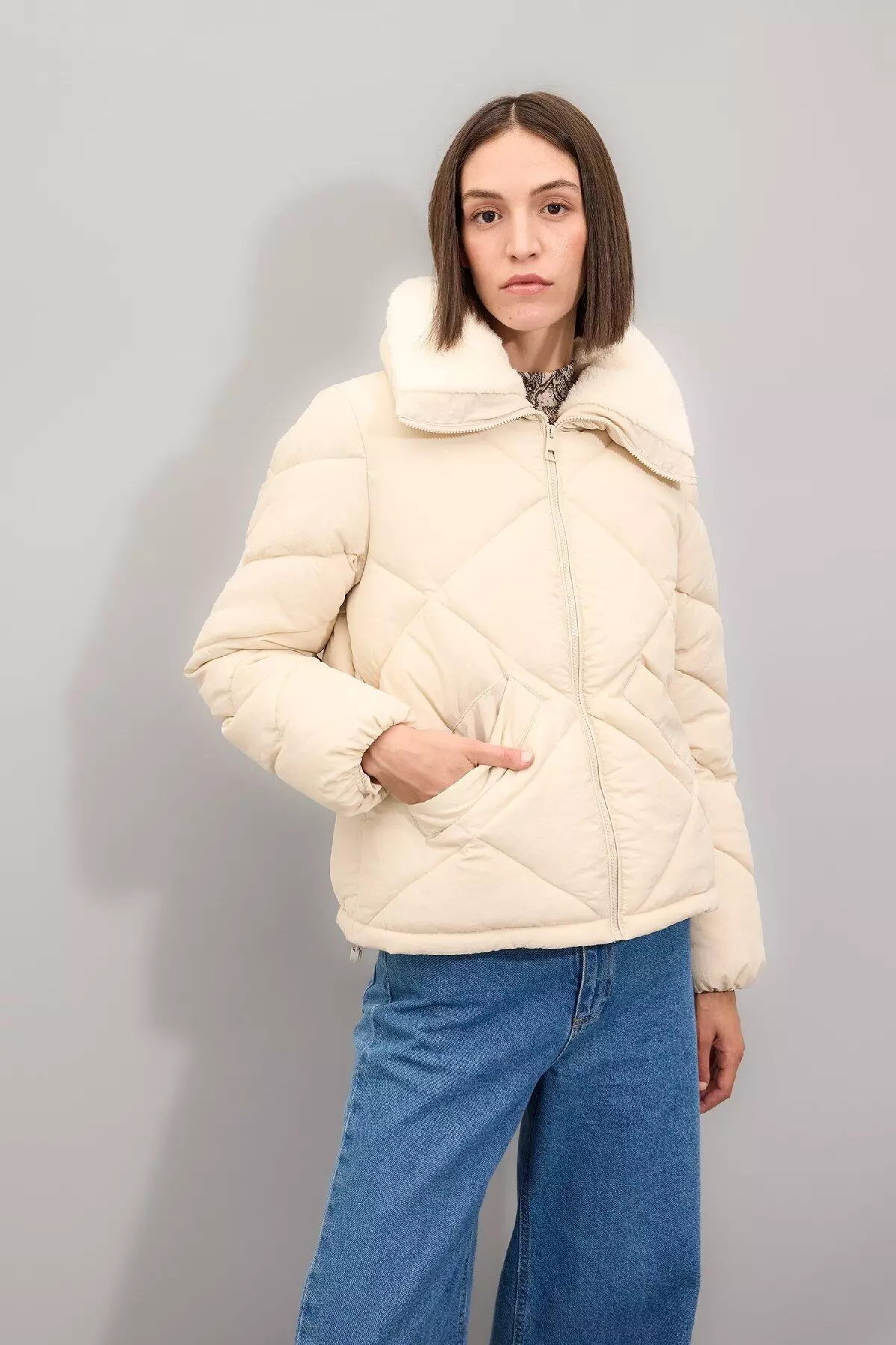 Faux Fur Inside Puffer Jacket