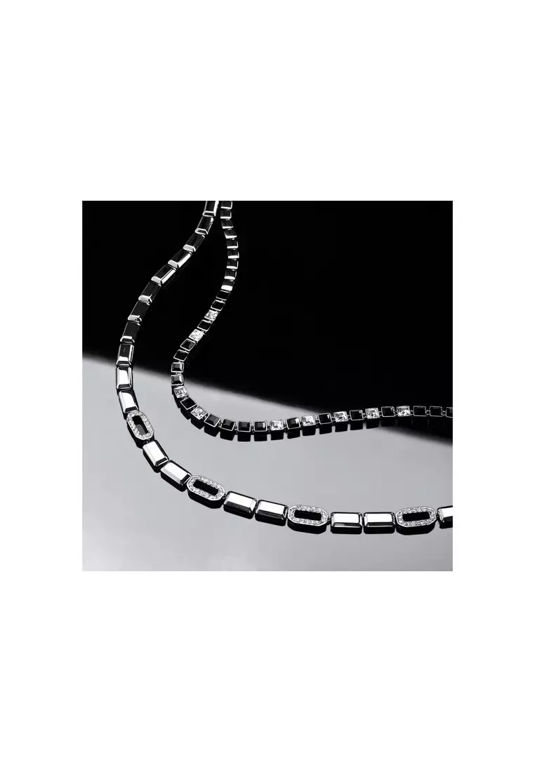 Karl lagerfeld Black and White Crystals Necklace KLAYC01
