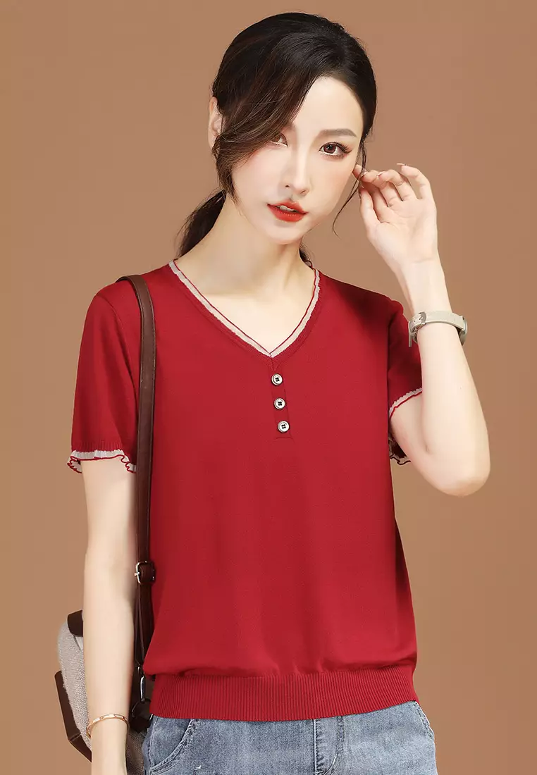 Girls short sleeve sweater on sale