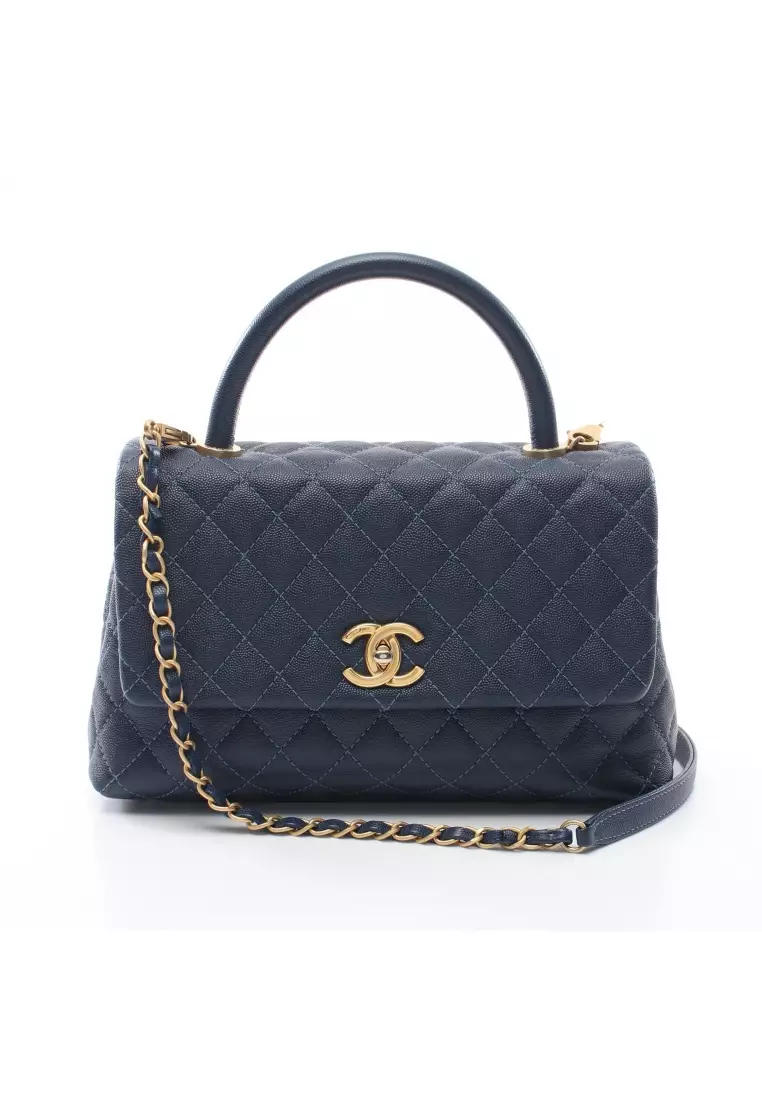 NEW Chanel Green Coco Handle Caviar Mini Flap Quilted Satchel Crossbody Bag