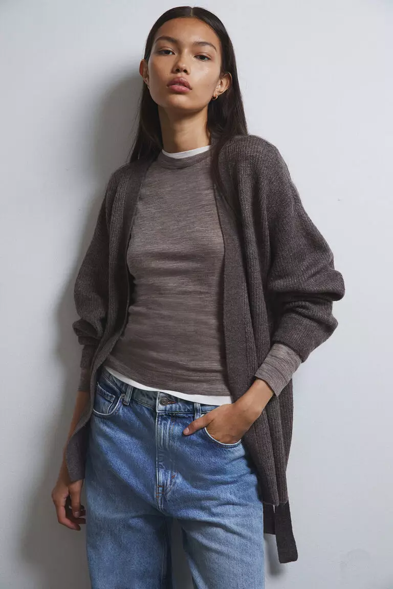 Jual H M Tie belt cardigan Original 2024 ZALORA Indonesia