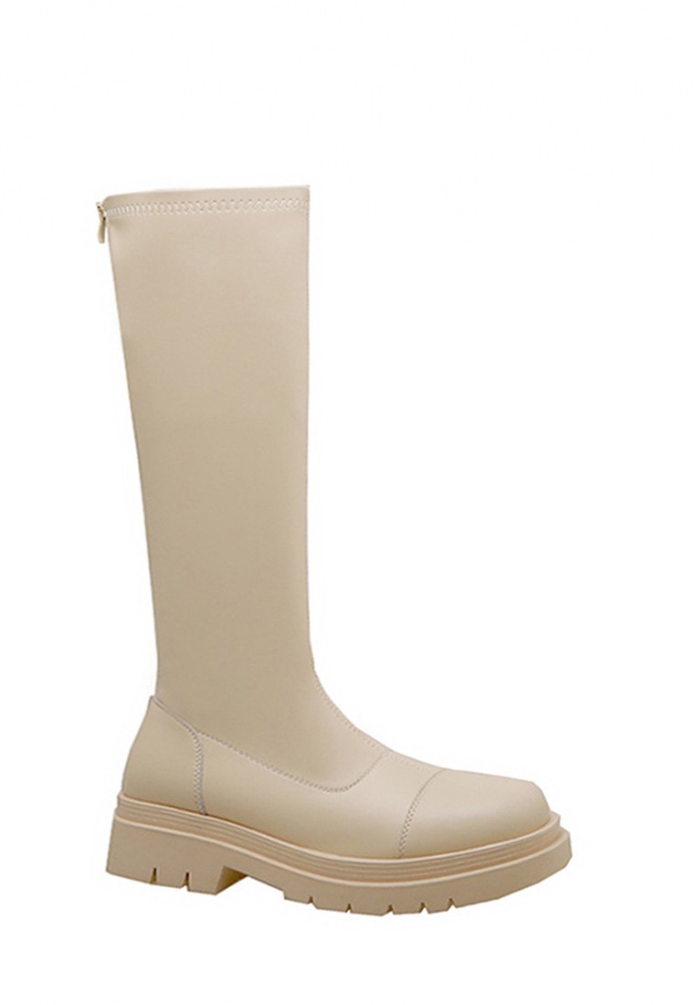 Round Toe Cow Leather Skinny Long Boots TLD525-8
