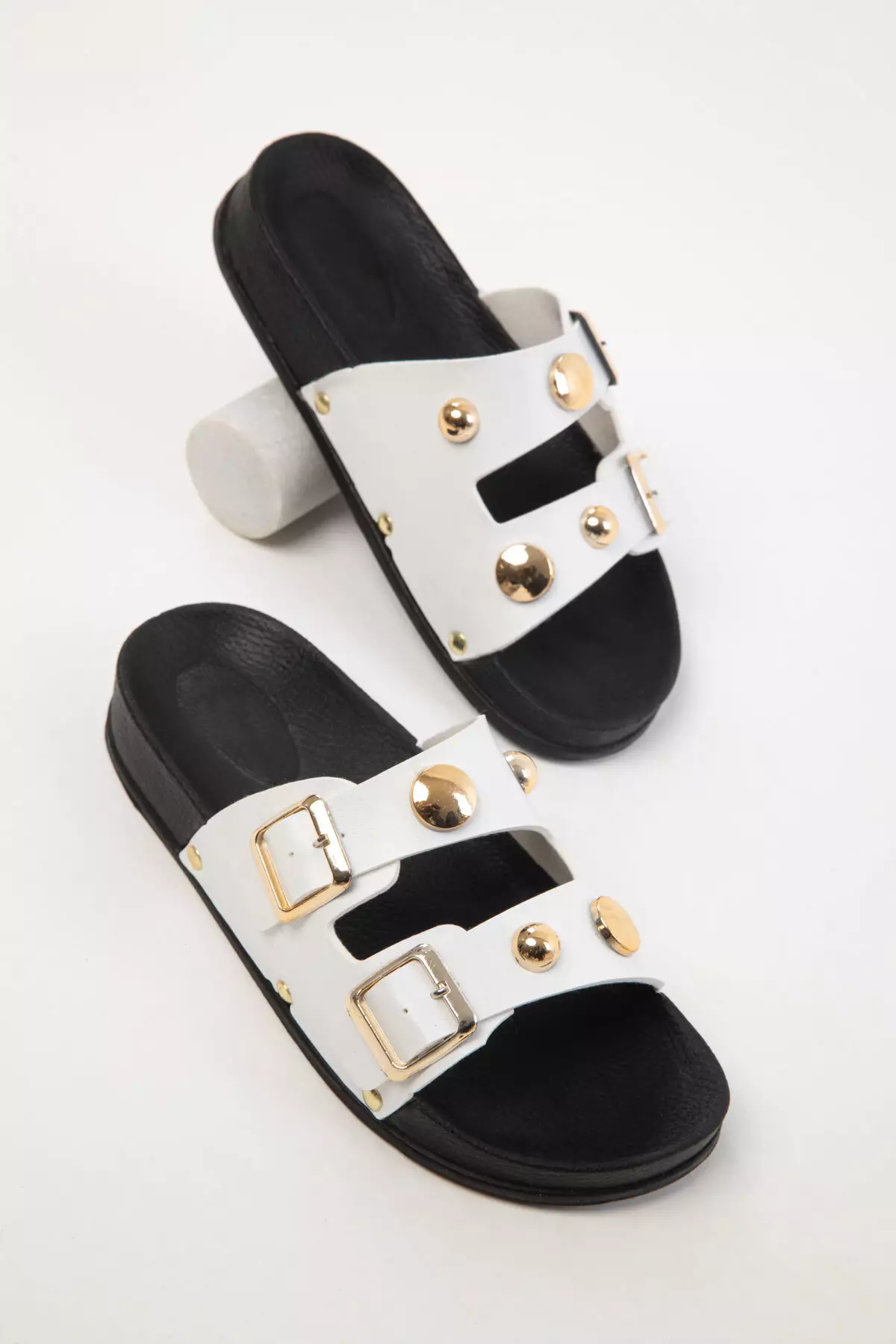 Black-White Women's Slippers 20490