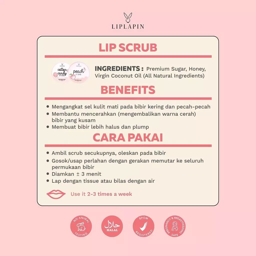 LIPLAPIN LIP SCRUB STRAWBERRY 15GR