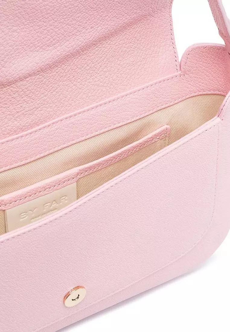 Miranda Grained Leather Shoulder Bag in Peony