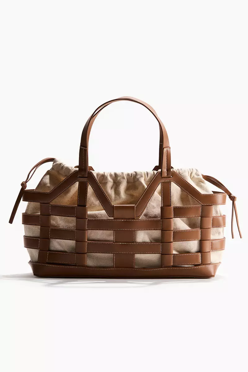 Large drawstring-detail tote bag