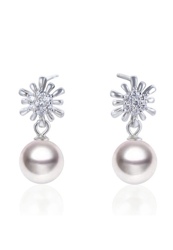 A-Excellence silver Premium Freshwater Pearl  6.75-7.5mm Flower Earrings 658A3AC4F6E917GS_1