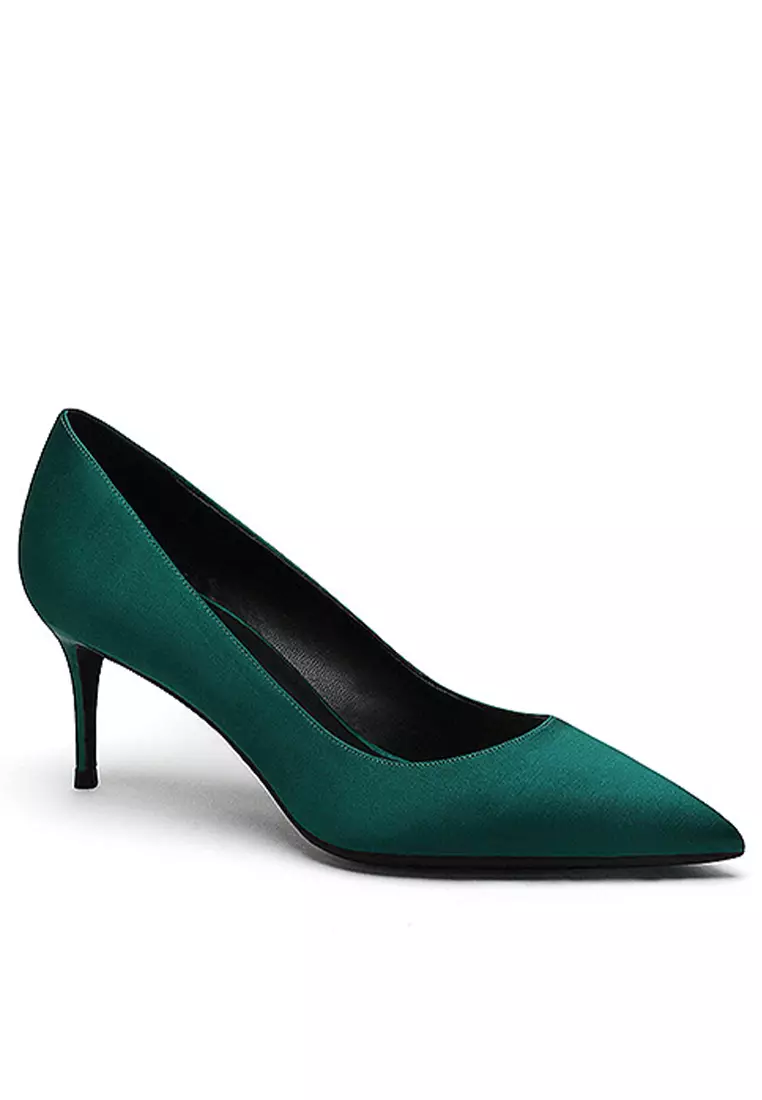 6CM Silk Fabrics Pointed High Heel Shoes HZL163