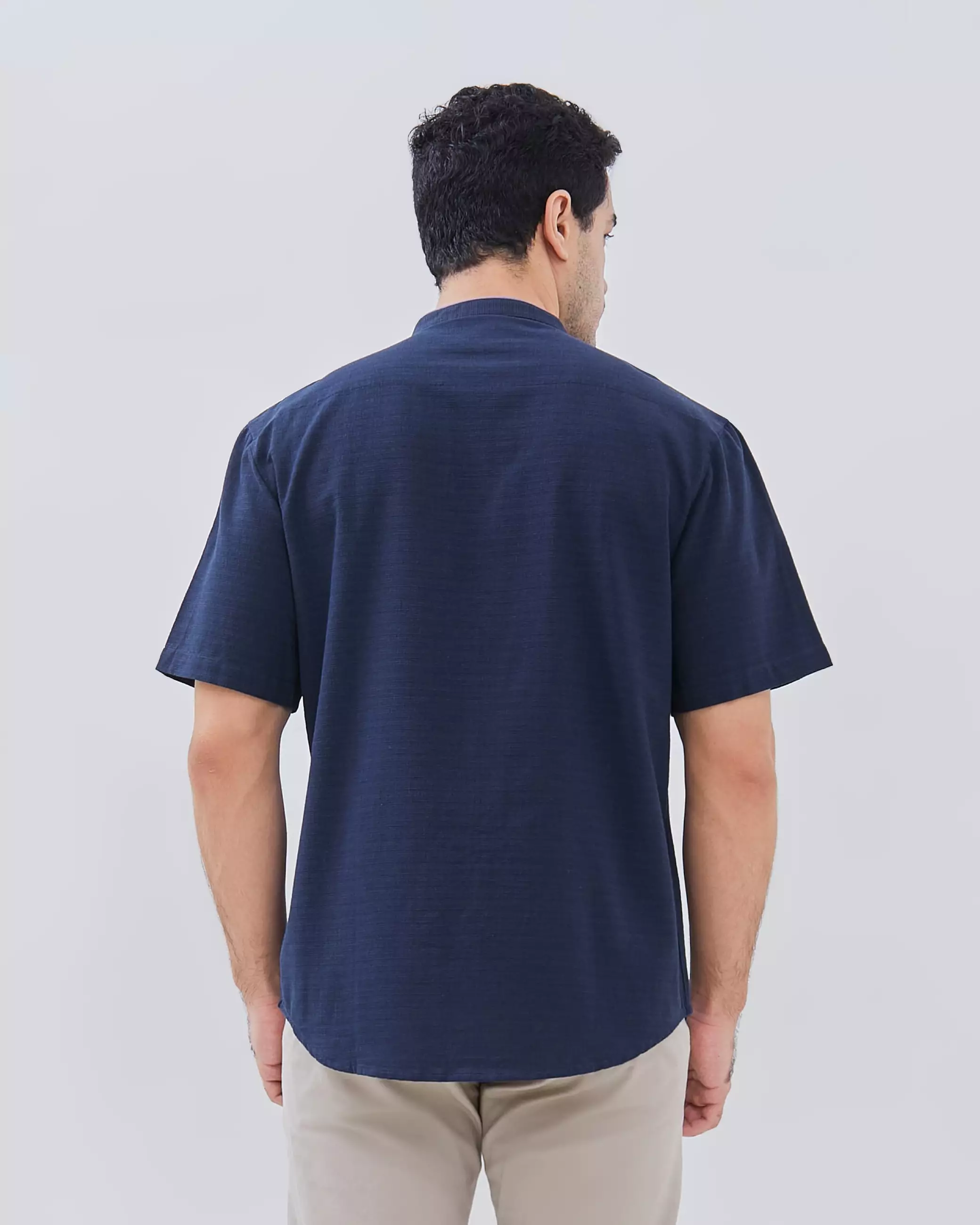 AMK Kemeja Koko Pria Lengan Pendek KK Zaltan S/s Navy Blue