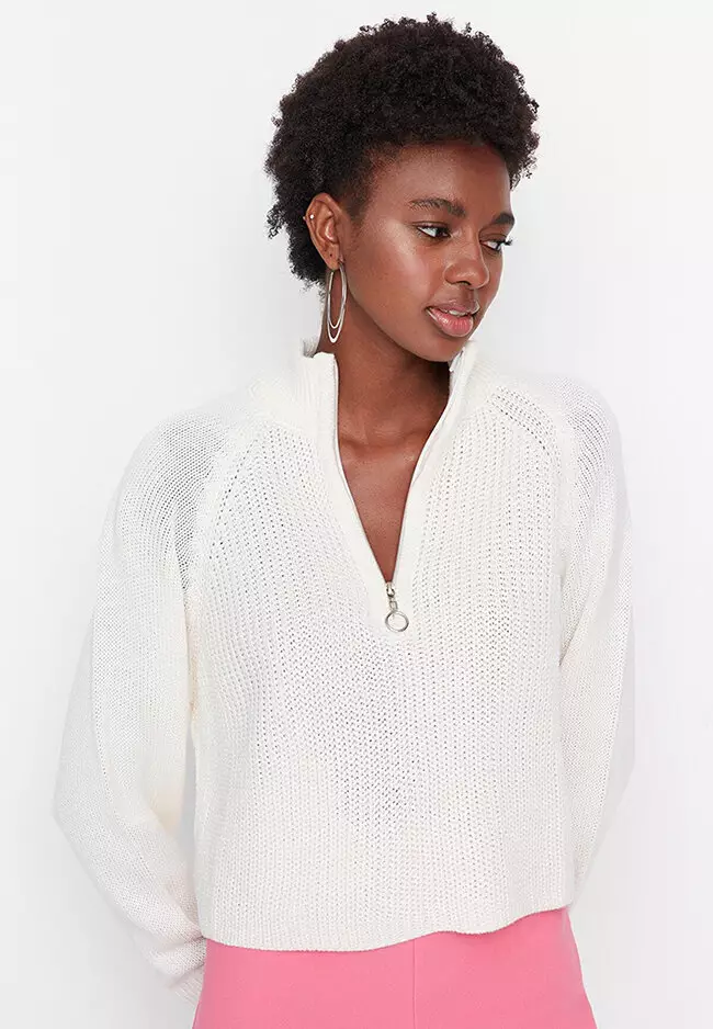 White high neck on sale jumper