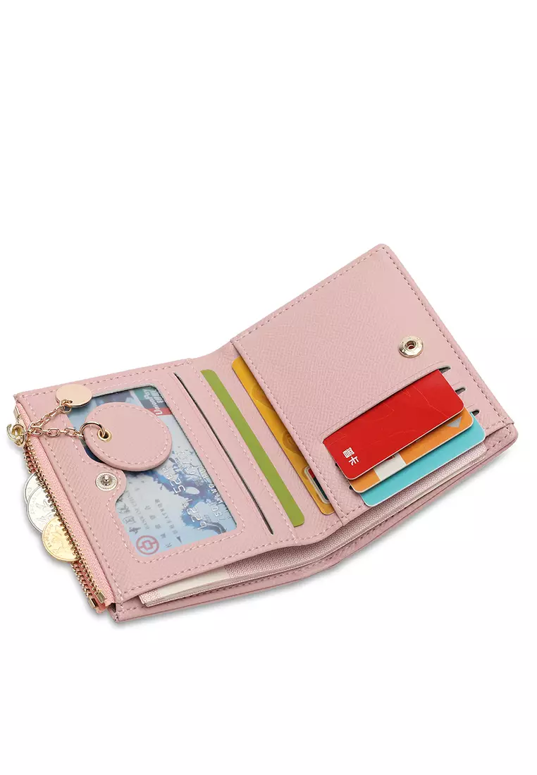 Women's Short Purse With Coin Compartment - Pink