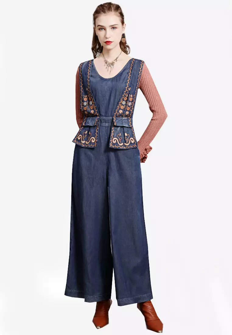 Buy Twenty Eight Shoes VANSA Simple Slim Fit Wide Leg Denim