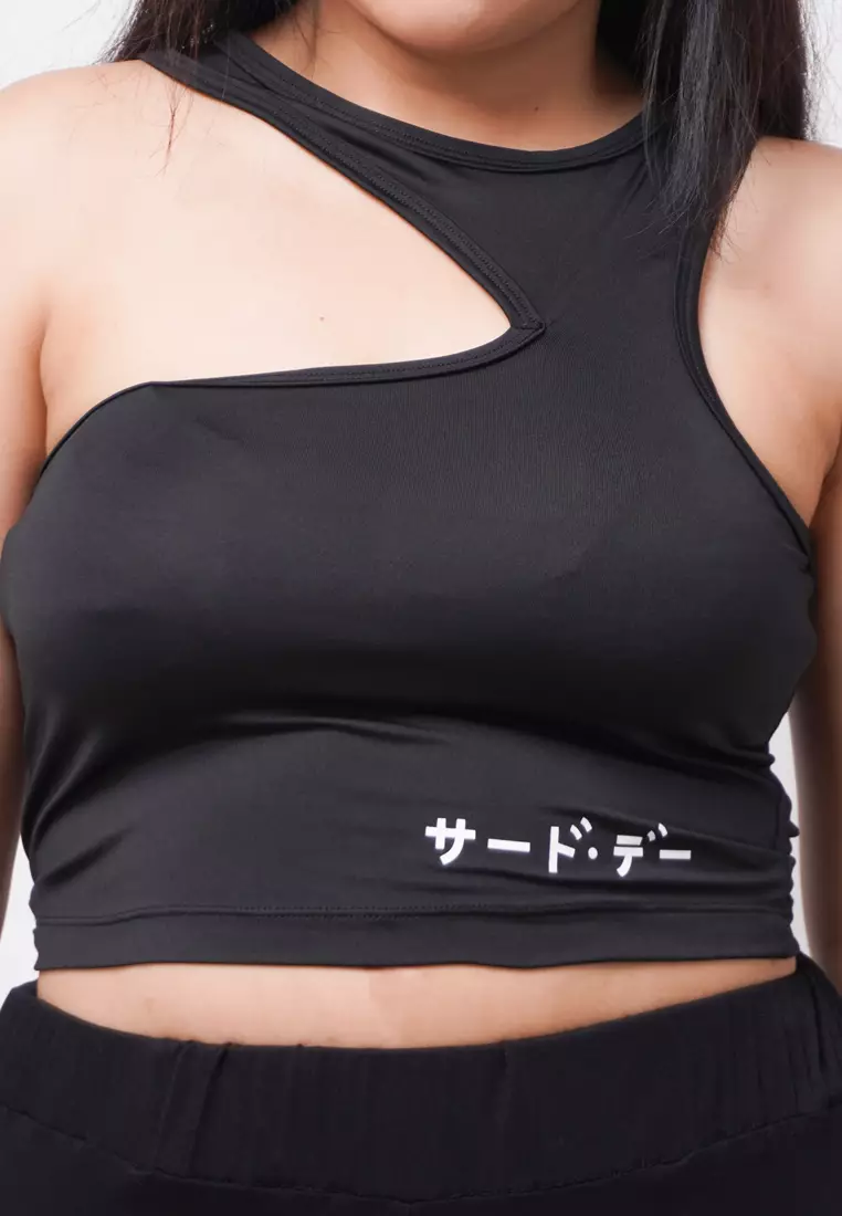 LTE21 TDLA CRNS Crop Casual Wanita Katakana Black