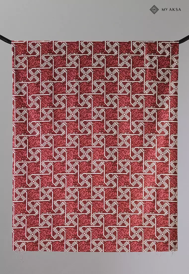 My Aksa Kain Batik Print Katun Primis Naga Cita Merah