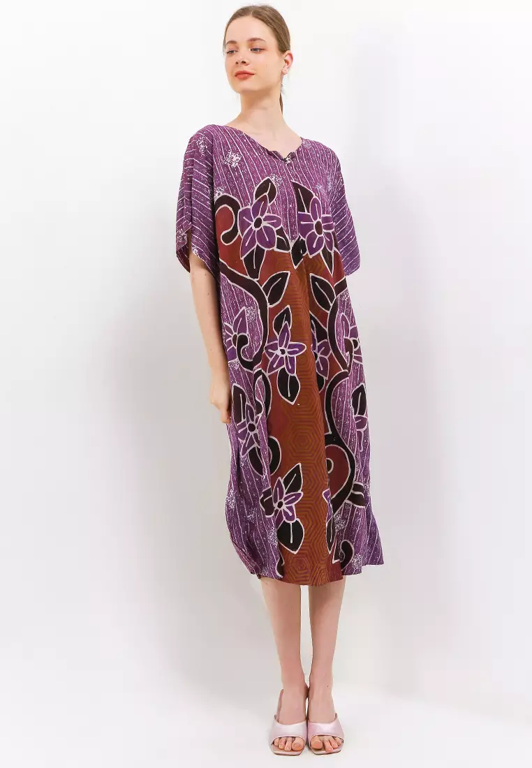 Dress daster sleep wear batik tulis davina Purple