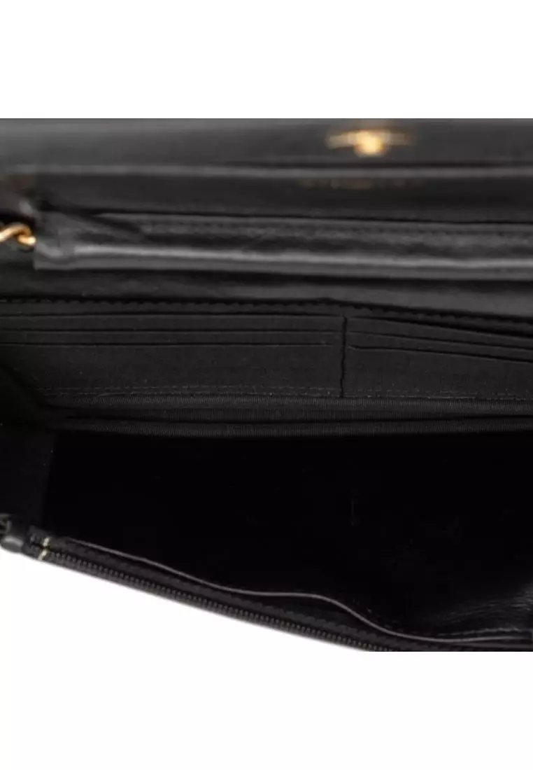 Pre-Loved Chanel Quilted Caviar Boy Wallet On Chain