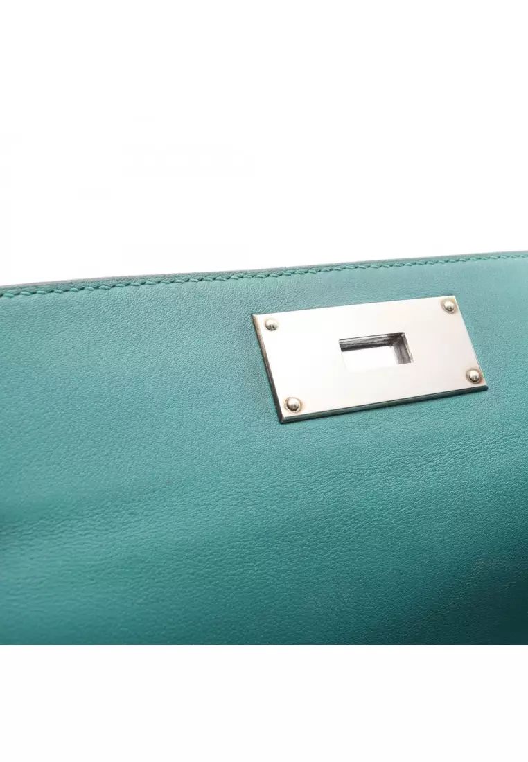 Pre-Loved Hermès Toolbox 26 Malachite Handbag Veau Swift green silver hardware □ R stamp