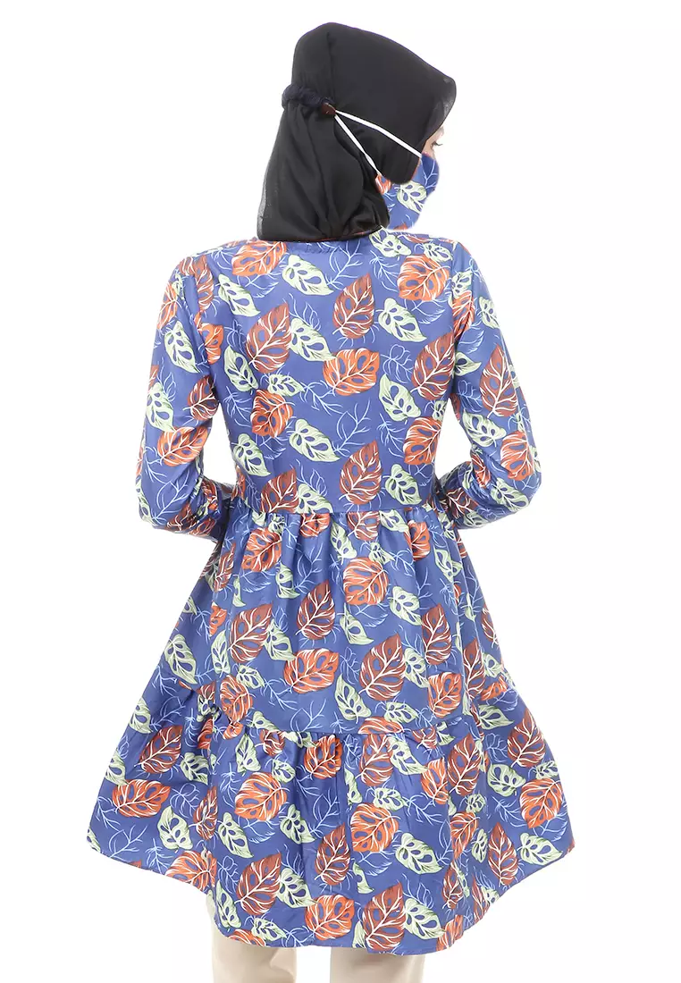 Sania Tunik Muslimah Atasan Wanita Long Sleeve Free Face Mask Premium Quality - 10 Navy