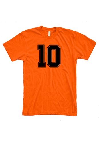 MRL Prints orange Number Shirt 10 T-Shirt Customized Jersey 13BECAAA709E5BGS_1
