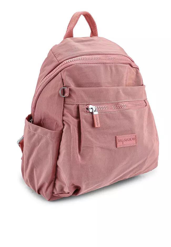 Crinkled Nylon Small Backpack
