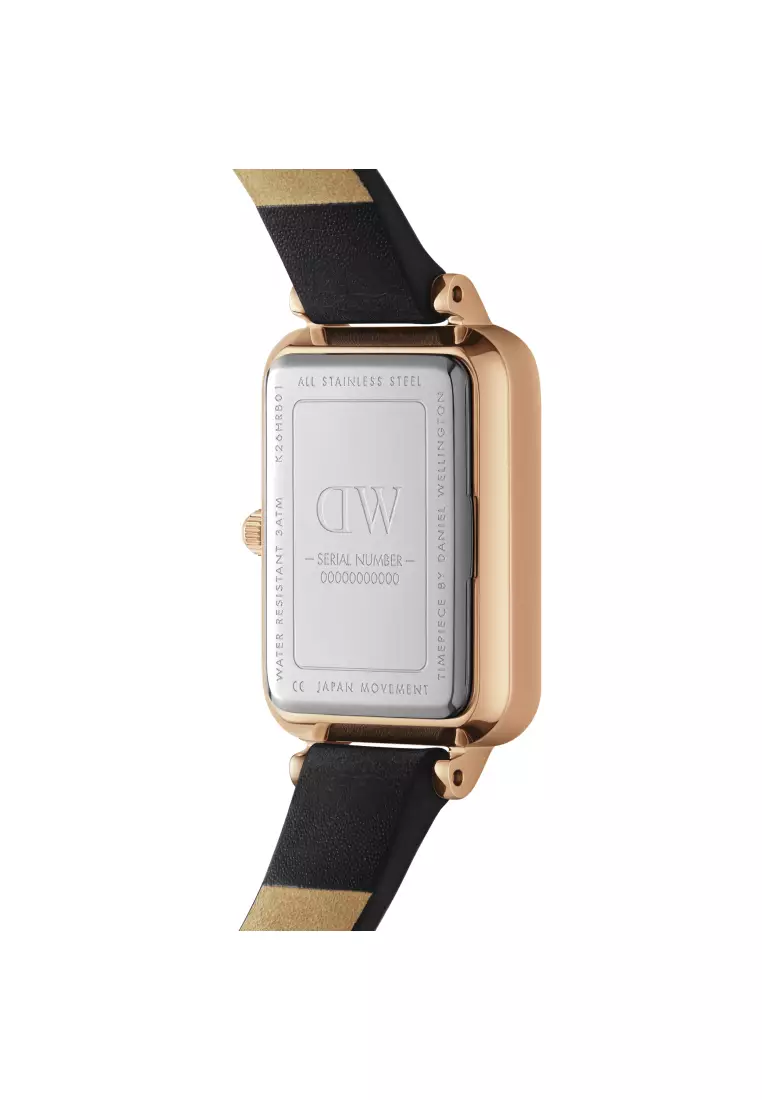 Quadro Roman numerals 20x26mm Sheffield Rose Gold White Dial - Fashion Watch for women - Stainless Steel Leather Strap Watch - Female Watch - DW Official - Authentic