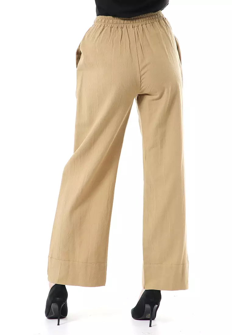 Farah Cullote Pants Design Simple Casual Relaxed Fit - Brown