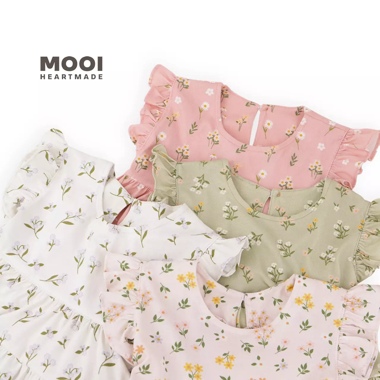 Mooi Dress Anak Perempuan Emily Ruffle Dress - Pink Snow