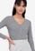 ZALORA BASICS grey Long Sleeve Deep V Bodysuit D9217AACE914D9GS_3