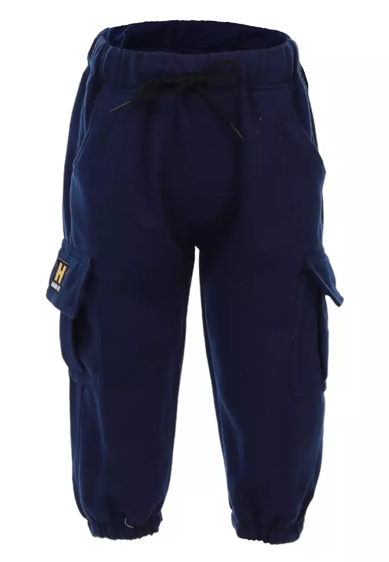 Wileen Celana Cargo Anak Unisex Kid Long Pants Slim Fit Comportable Material Fleece ORIGINAL - Navy