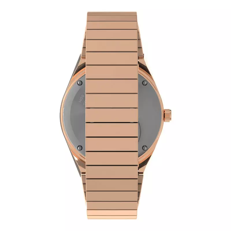 Jam Tangan Wanita Timex Q TW2W10700 Ladies Rose Gold Dial Rose Gold Stainless Steel Strap