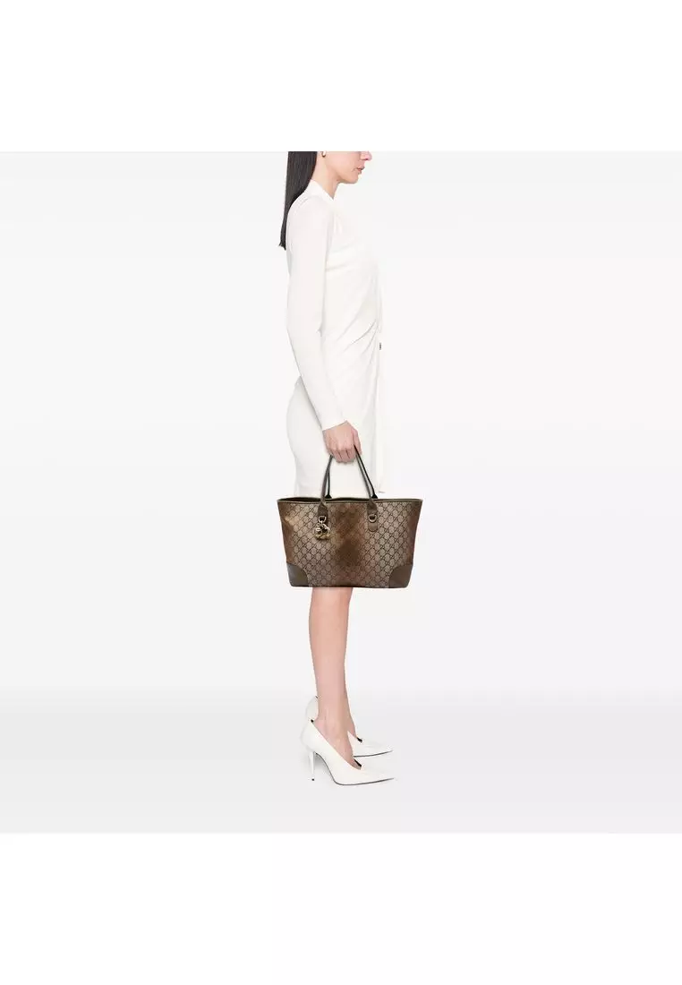 Pre-Loved Gucci Gg Lurex Heart Bit Tote
