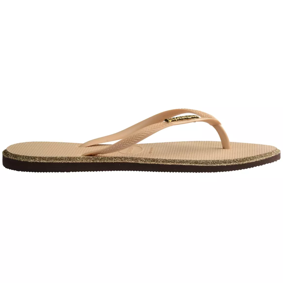 Havaianas 1859 Slim Point Glitter Golden - Sandal Wanita