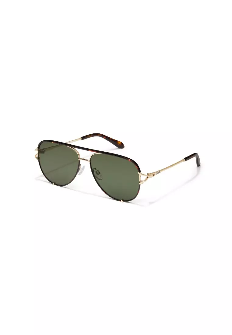 QUAY High Key Twist Sunglasses - Dark Tort/Green