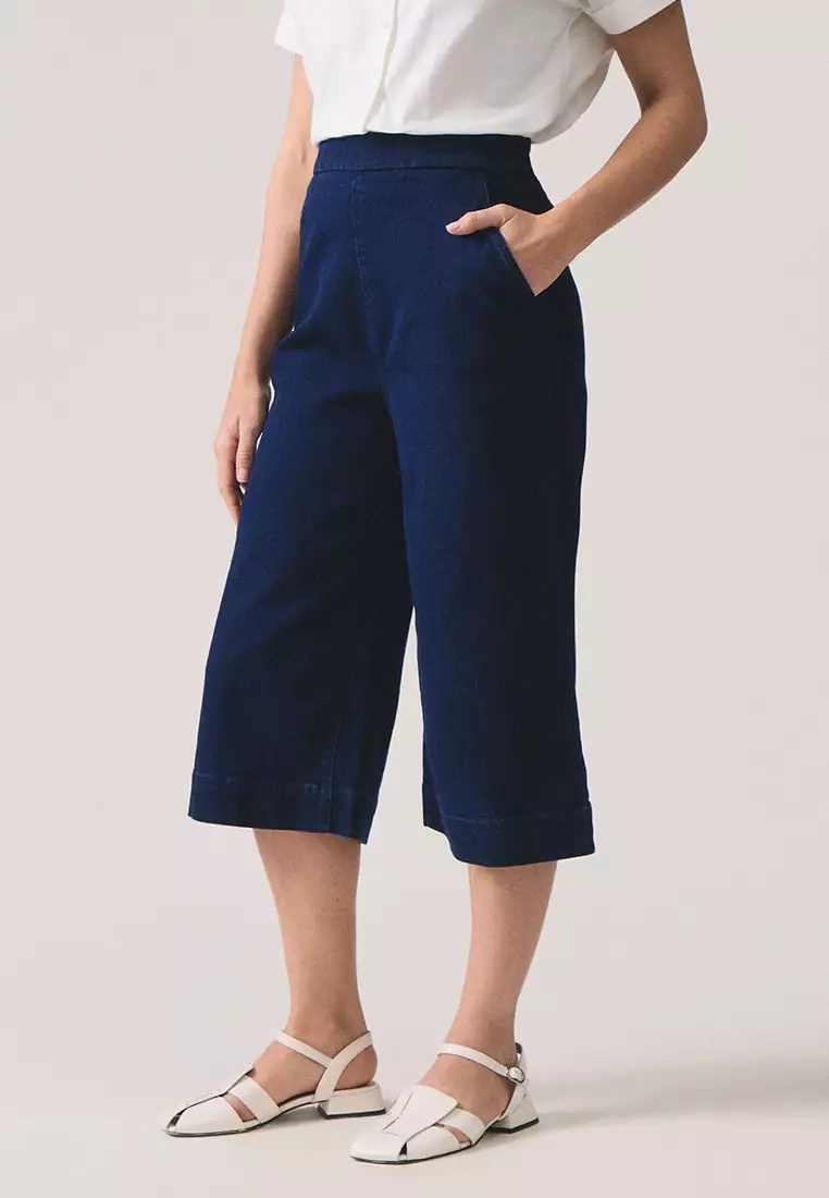 Denim Pull Up Culottes