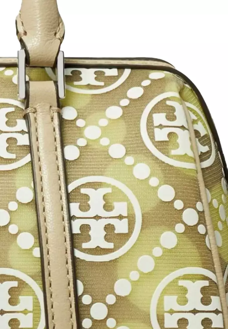 T Monogram Dot Mesh Mini Barrel Bag in Soft Neutral/Honeydew 169717-250