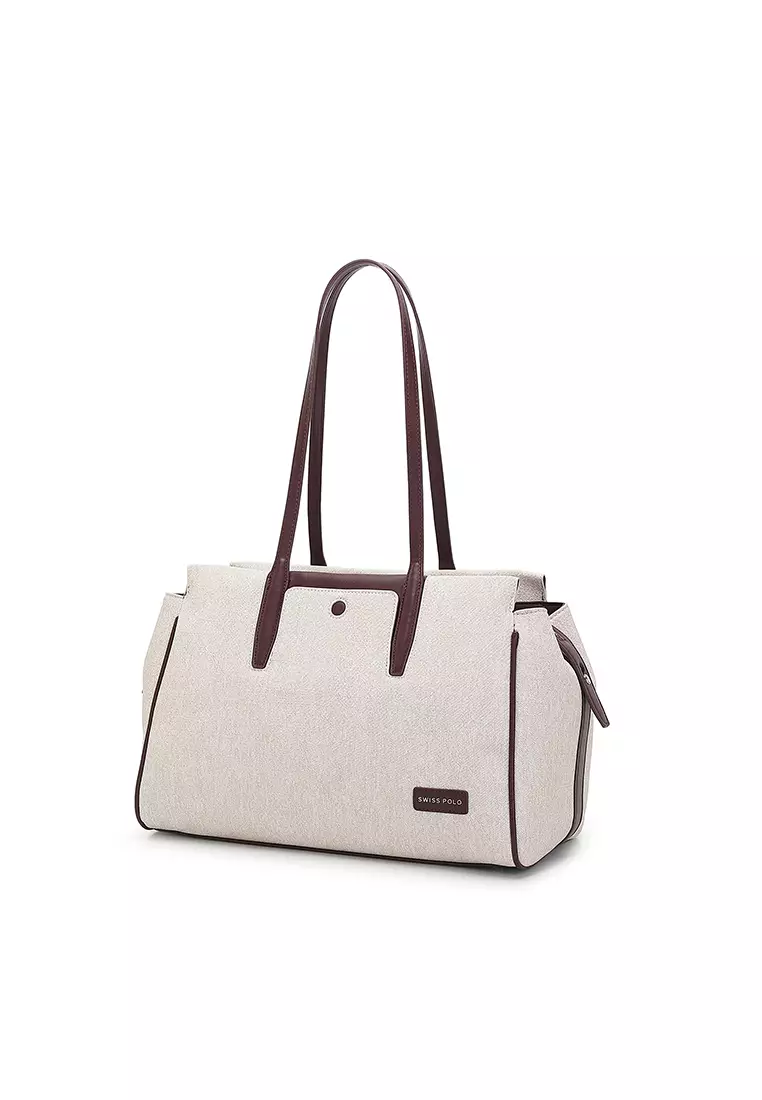 Women's Top Handle Bag / Sling Bag / Crossbody Bag / Shoulder Bag (Tas Tangan Wanita / Tas Selempang Wanita / Tas Bahu Wanita) - Putih / Merah