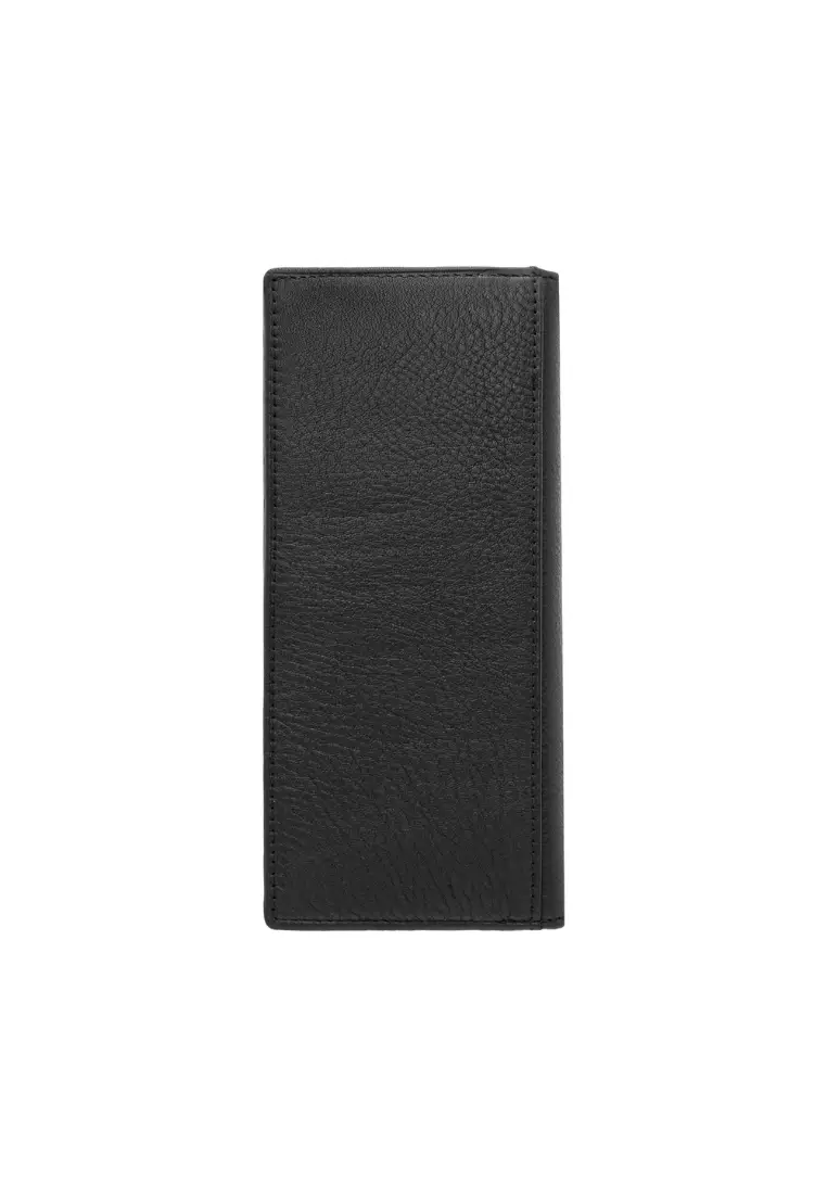 Grain Leather RFID Bi-Fold Long Coin Wallet for Men PWB 20576