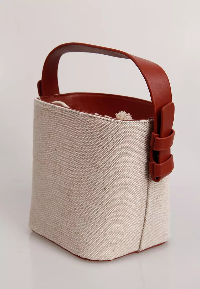 Simple Drawstring Canvas Bucket Bag CA090907