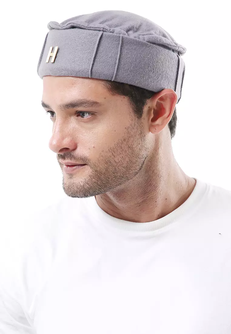 Kai Topi Peci Polos Pria Simple Design Material Plece ORIGINAL - Gray