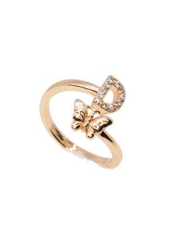Buy Fleur Jewelry Papillon Butterfly Open Twist Letter D Ring 2020 Online Zalora Philippines