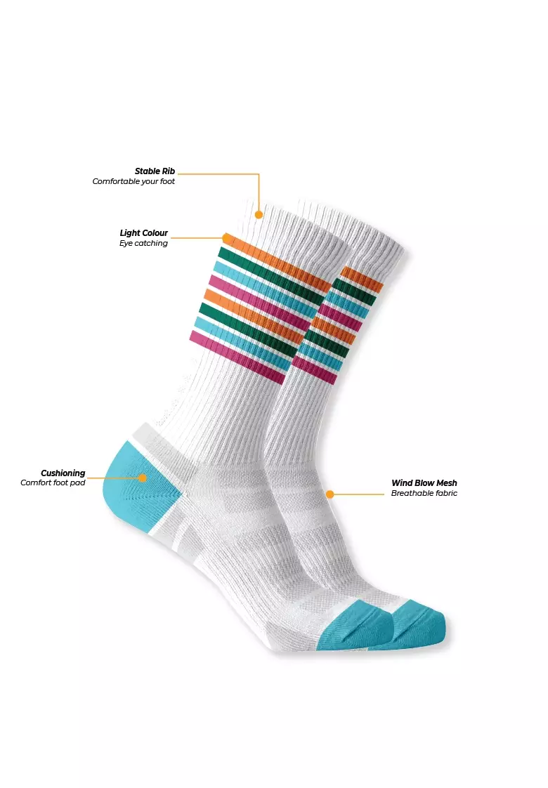 Tiento Compression Socks Kaos Kaki Olahraga Wanita Futsal Running Fitness Xceleration