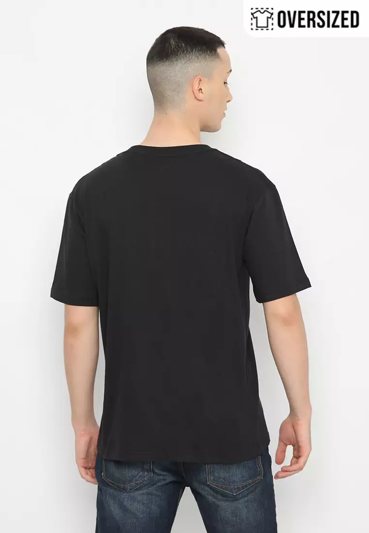RBJ T-Shirt Cotton Jet Black Oversized Pria 2079230191