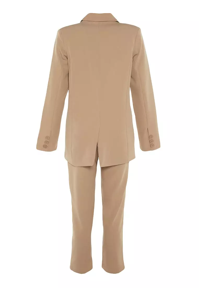 Mink Blazer Jacket-Pants Woven Two Piece Set TCTAW23US00132