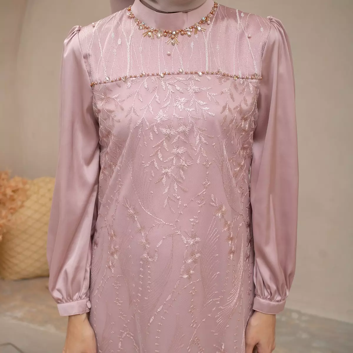 EPC Gamis Ameera - Dusty Pink - Brocade Collection