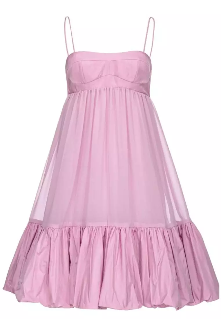 Dress with thin straps and flounce