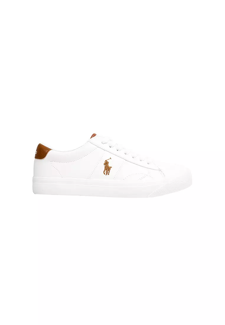 Discount on Polo Ralph Lauren  shoes - SKU: Heritage Court Iii Sneaker- White/Tan (590100)