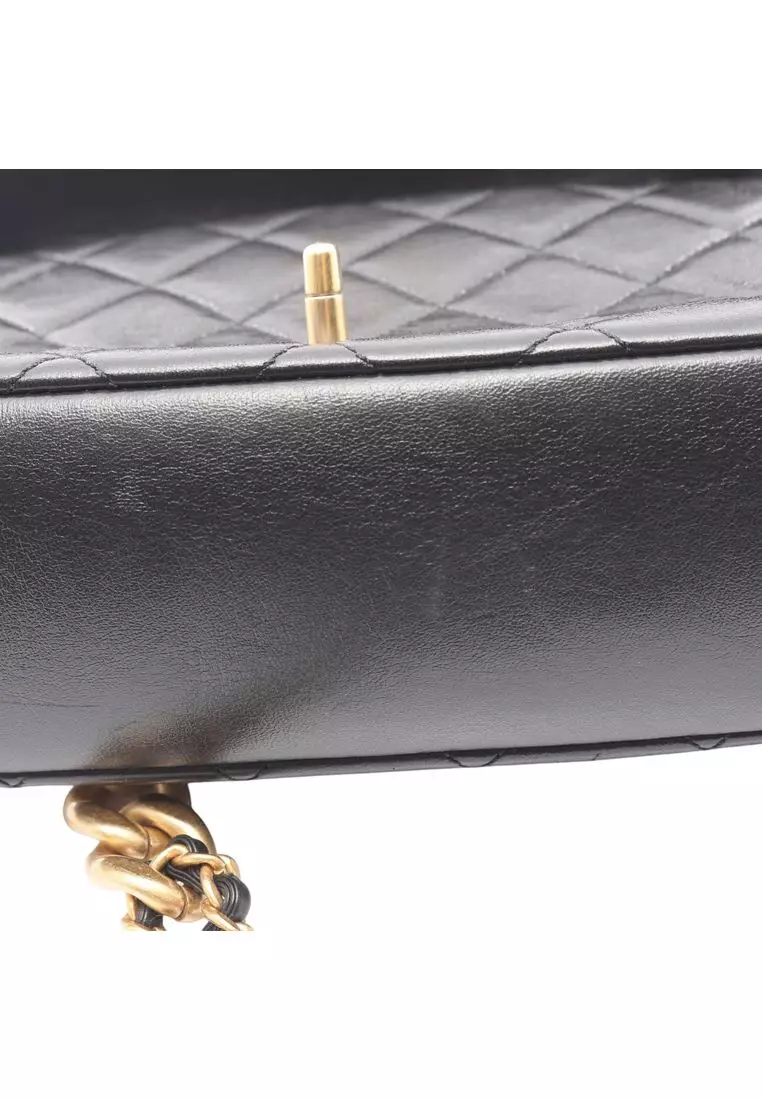Pre-Loved Chanel Cc Quilted Lambskin Contrast Stitch Single Flap