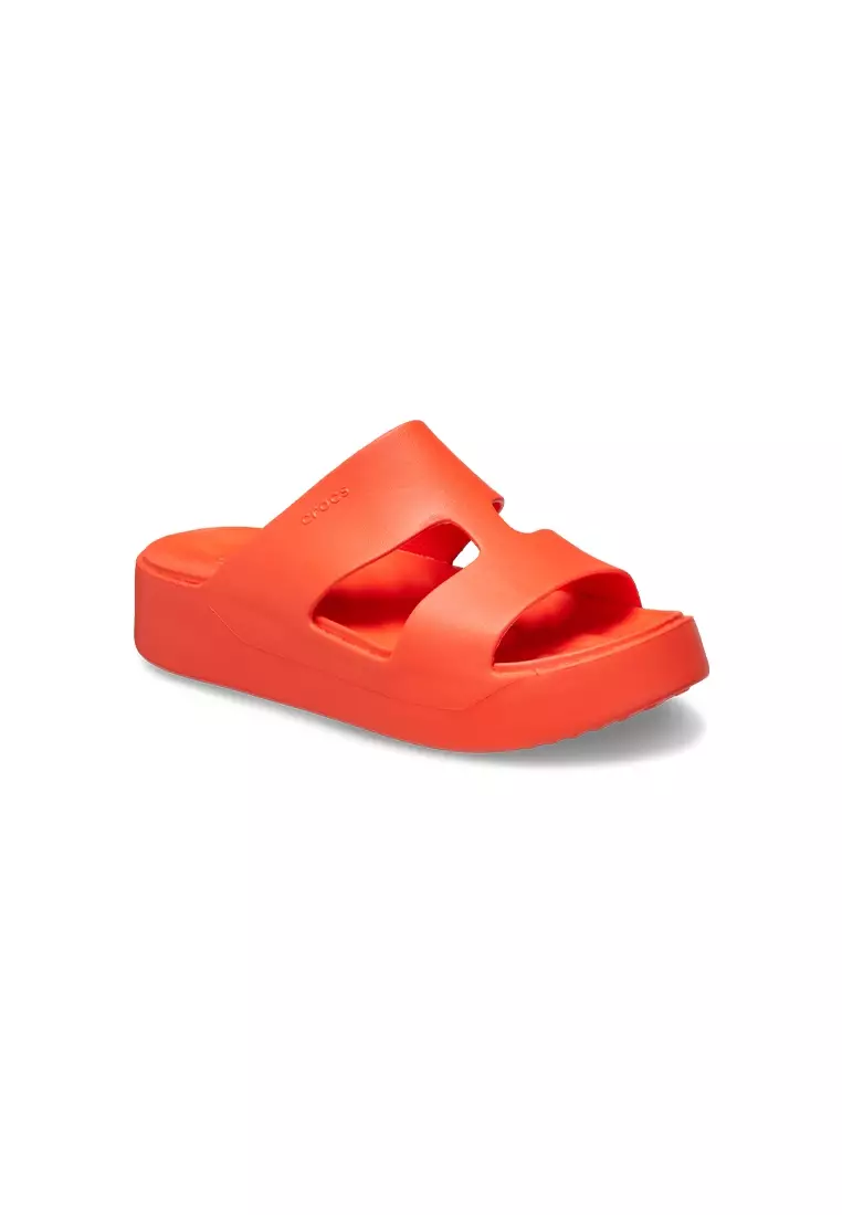 Discount on Crocs  shoes - SKU: Getaway Platform H-Strap in Lava